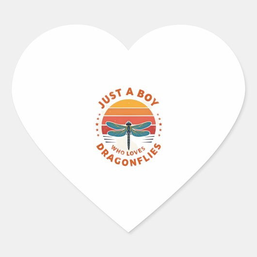 Boys Dragonfly Hart Sticker (Voorkant)