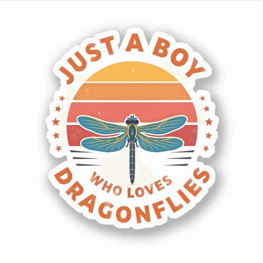 Boys Dragonfly Sticker (Voorkant)
