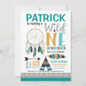 Boys Drocatcher Wild ONE 1e verjaardag Uitnodiging (Voorkant)