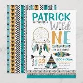 Boys Drocatcher Wild ONE 1e verjaardag Uitnodiging (Voorkant / Achterkant)