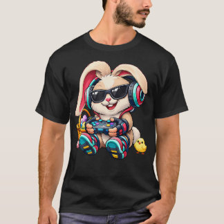 Boys Easter Funny Video Games Bunny Happy Easter T-shirt
