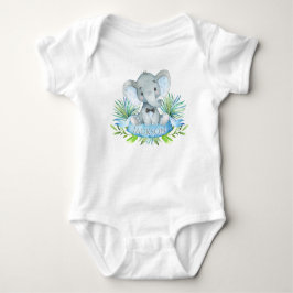 Boys Elephant Baby Shirten Romper