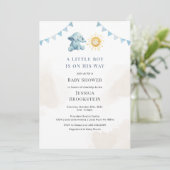 Boys Elephant Sunshine Waterverf Baby shower Kaart (Staand voorkant)