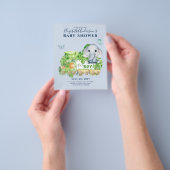 Boys Elephant Waterverf Baby shower Flyer (Hand)