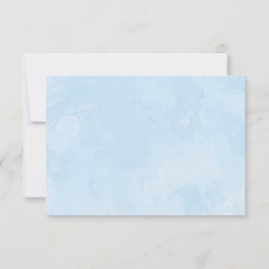 Boy's Elephant Waterverf Bloemen Baby shower RSVP Kaartje (Achterkant)