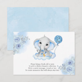 Boy's Elephant Waterverf Bloemen Baby shower RSVP Kaartje
