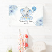 Boy's Elephant Waterverf Bloemen Baby shower Spandoek (Insitu)