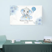 Boy's Elephant Waterverf Bloemen Baby shower Spandoek (Beurs)