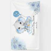 Boy's Elephant Waterverf Bloemen Baby shower Spandoek (Verticaal)
