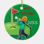 Boys emoji golfgroene kerst keramisch ornament (Voorkant)