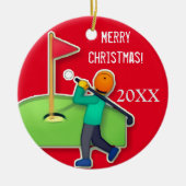 Boys emoji golfkerst keramisch ornament (Voorkant)