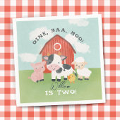 Boys Farm Animal Barnyard Kids 2nd Birthday Servet