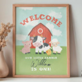 Boys Farm Animal Kids Birthday Welcome  Poster
