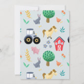 Boys Farm Animals & Blue Tractor Baby shower Bedankkaart (Achterkant)