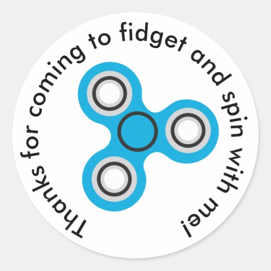 Boy's Fidget Spinner Verjaardagsfeestgunsten Ronde Sticker (Voorkant)