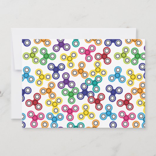 Boy's Fidget Spinner verjaardagsfeestje Kaart (Achterkant)