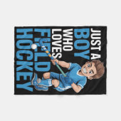 Boys Field Hockey  Fleece Deken (Voorkant (Horizontaal))