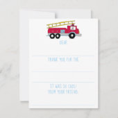 Boys Fill-in Fire Truck Birthday Dank u Notitiekaartje (Voorkant)