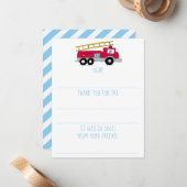 Boys Fill-in Fire Truck Birthday Dank u Notitiekaartje (Voorkant / Achterkant in situ)