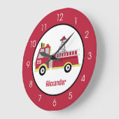 Boys Fire Engine Neursery Ronde Klok (Hoek)