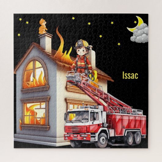 Boy's Fire Fighter Legpuzzel (Verticaal)