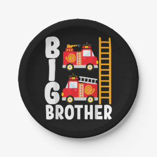 Boy's Fire Truck Fire Theme Big Brother Brandweerw Papieren Bordje