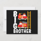 Boy's Fire Truck Fire Theme Big Brother Fire Engin Save The Date (Achterkant)