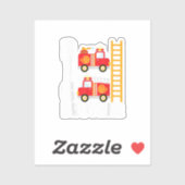 Boy's Fire Truck Fire Theme Big Brother Fire Engin Sticker (Vel)