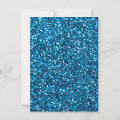 Boys First Birthday Blue Glitter Foto Kaart (Achterkant)