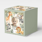 Boy's First Birthday-Oerwoud Safari Favoriete Box Bedankdoosjes (Voorkant Zijde)