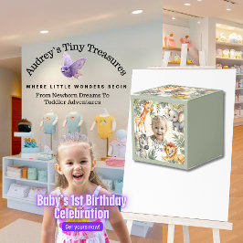Boy's First Birthday-Oerwoud Safari Favoriete Box Bedankdoosjes