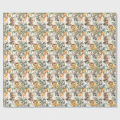 Boy's First Birthday-Oerwoud Safari Wrapping Paper Cadeaupapier (Vlak)