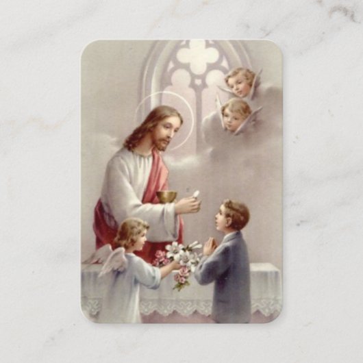 Boys First Holy Communion Prayer Kaart Visitekaartje (Voorkant)