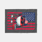 Boys Fishing Rod American Flag Patriotic Fishing F Fleece Deken (Voorkant (Horizontaal))
