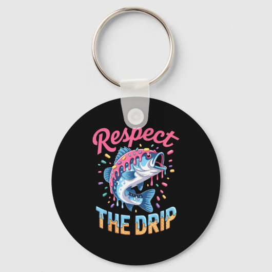 Boys Fishing Shirt Respect The Drip Drippy Birthda Sleutelhanger (Voorkant)