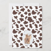 Boys Floral Boho Heilige Koe Hoogland Koe Baby sho Kaart (Achterkant)