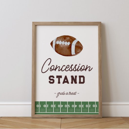 Boy's Football 1e Verjaardag Concessie Stand Poster