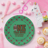 Boys Football First Year Down 1st Birthday Party Papieren Bordje (Feest)