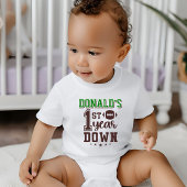 Boy's Football First Year Down 1st Birthday Romper