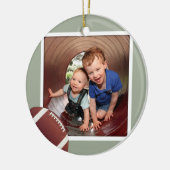 Boys Football met kerstmis Keramisch Ornament (Links)