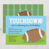 Boys Football Thmed Birthday Party Invitation Kaart (Voorkant / Achterkant)