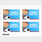 Boys football voetbal naam blauwe id label sticker (Vel)