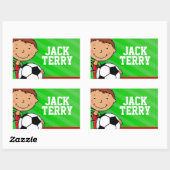 Boys football voetbalnaam groene id label sticker (Vel)