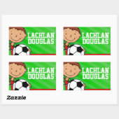 Boys football voetbalnaam groene id label sticker (Vel)