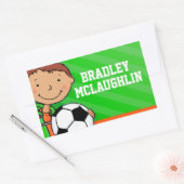 Boys football voetbalnaam groene id label sticker (Envelop)