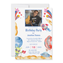 Boys Foto Buitenruimte Astronaut Blue Red