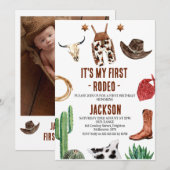 Boys Foto van mijn eerste Rodeo Cowboy, 1e verjaar Kaart (Voorkant / Achterkant)