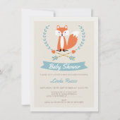 Boys Fox and Arrows Baby shower Kaart (Voorkant)