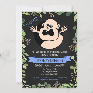 Boys Fun Baby shower Invitation Aankondiging