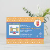 Boys Fun Bounce House Birthday Party Kaart (Staand voorkant)